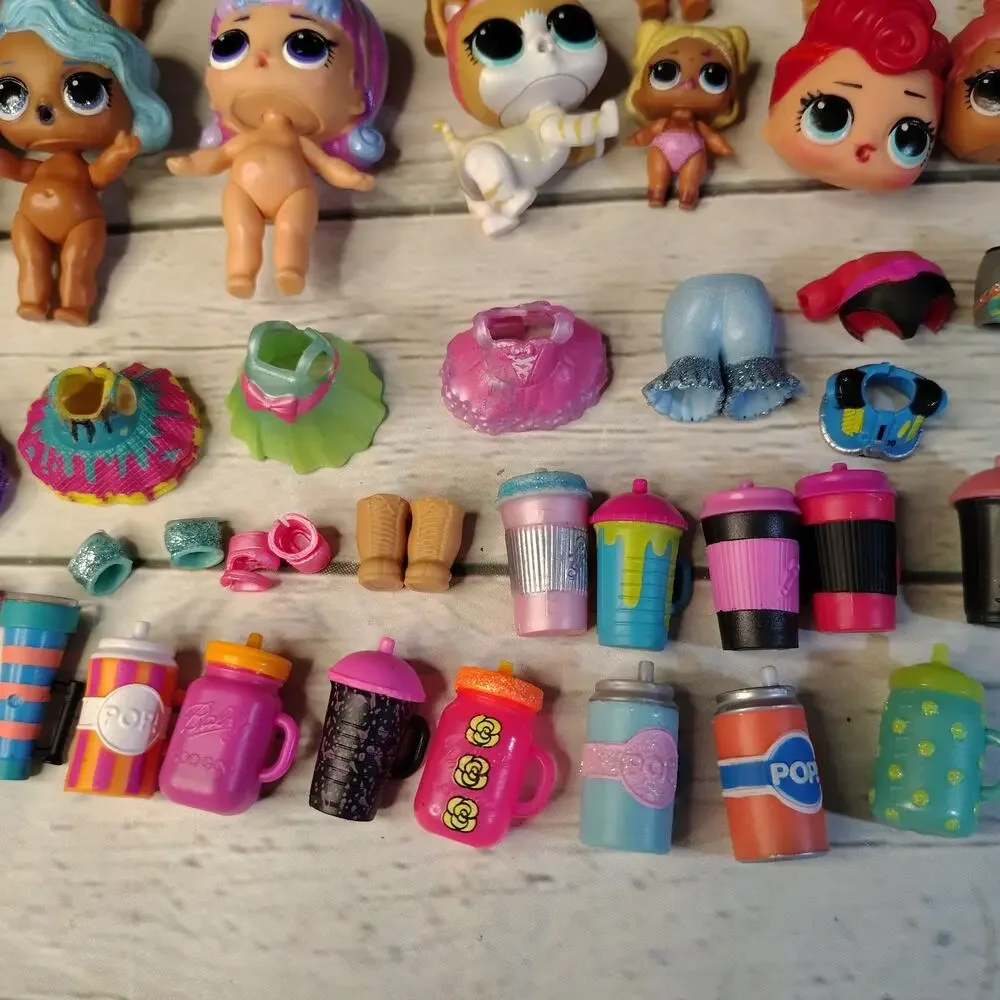 LOL OMG Surprise Dolls and Accessories Lot Cups Clothes